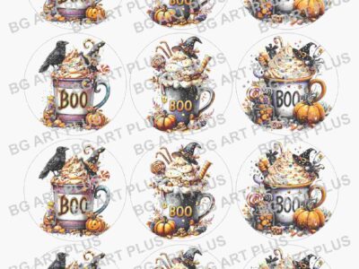 Сладкарски принт Хелоуин Чаша BOO